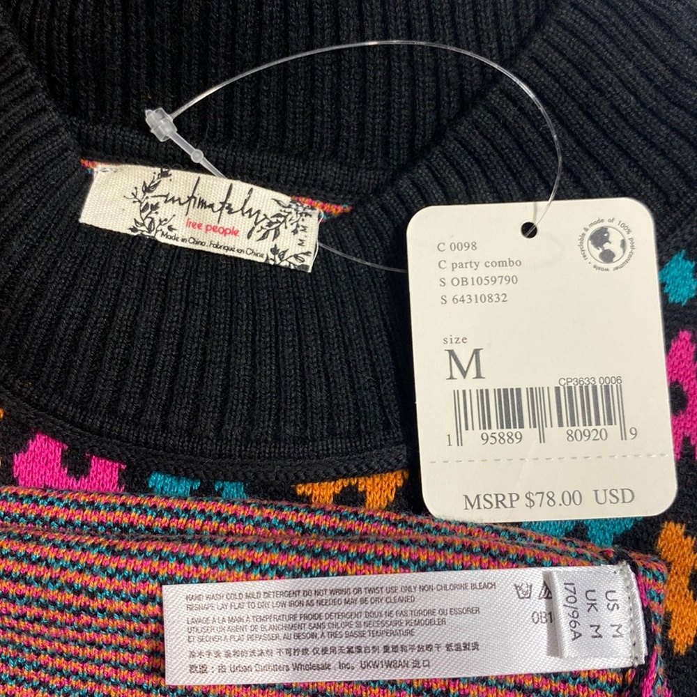 NWT- Free People Winter Warmer Bodysuit in Party Combo - Size: Small & Med - Picture 14 of 15